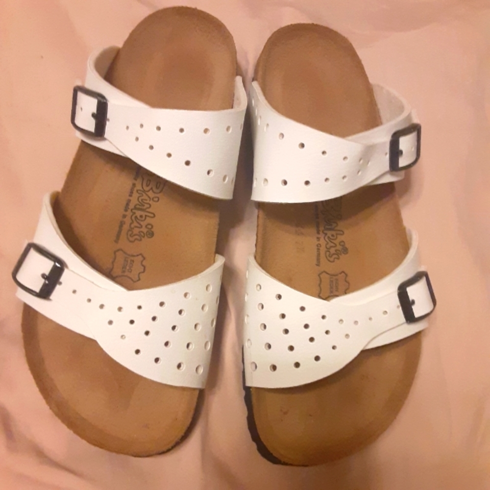 Birkenstock, White Sandals, American Size 8. Birki's!
